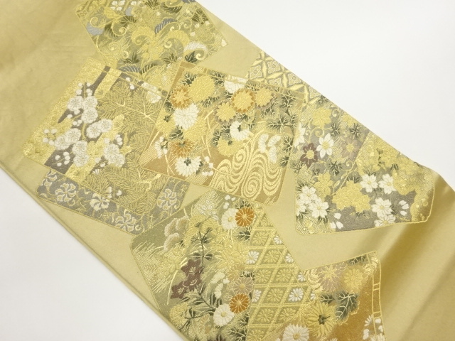 JAPANESE FUKURO OBI / WOVEN FLOWERS